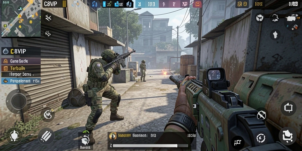 Gameplay seru di C8VIP dengan pertempuran yang intens.