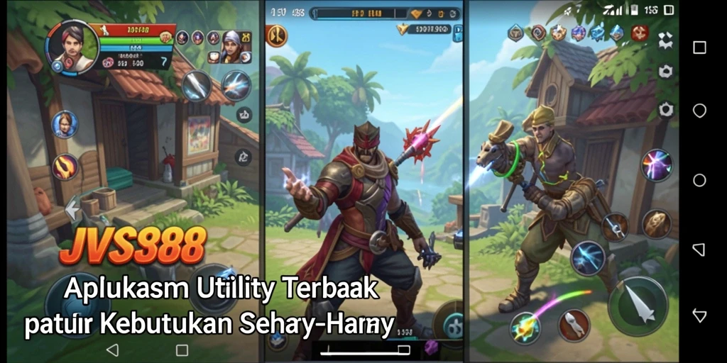 Tampilan antarmuka aplikasi JVS88 dengan fungsionalitas lengkap.