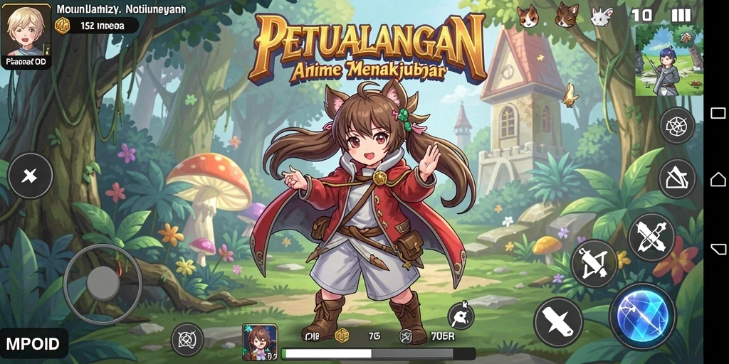 Tangkapan layar MPOID menampilkan aksi karakter dalam pertarungan anime yang seru.