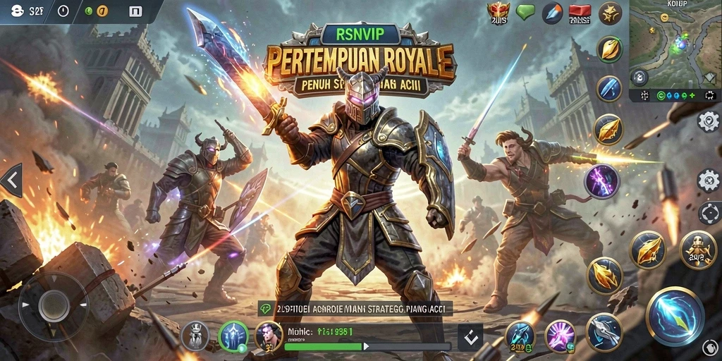 Gameplay mendebarkan dalam pertempuran royale RSNVIP.