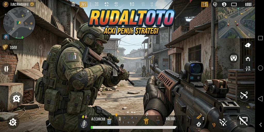 Gameplay mendebarkan dalam RUDALTOTO dengan aksi tembak-menembak yang intens.