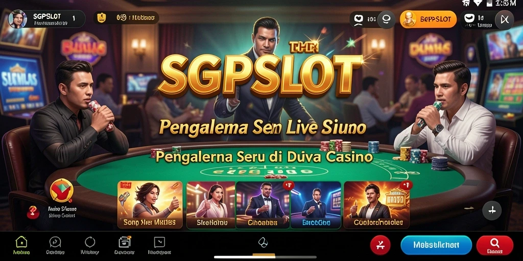 Screenshot SGPSLOT menunjukkan gameplay Live Casino yang mendebarkan dan interaktif.