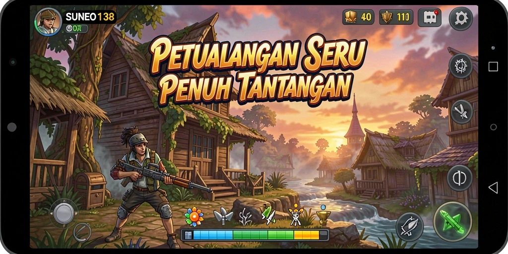 Tangkapan layar SUNEO138 menunjukkan momen aksi seru dalam petualangan.