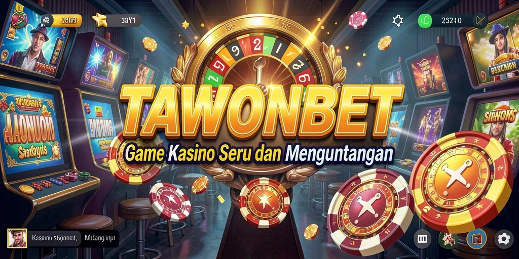 Tampilan layar utama TAWONBET dengan permainan kasino yang menarik.