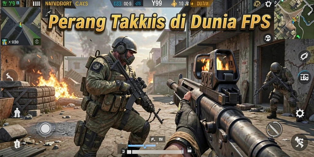 Tampilan gameplay yang intens di Y89 dengan aksi FPS yang mendebarkan.